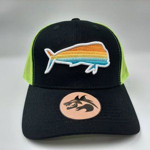 Dorado Mahi Dolphin Fish Embroidered Mesh Snapback Fishing Hat Cap